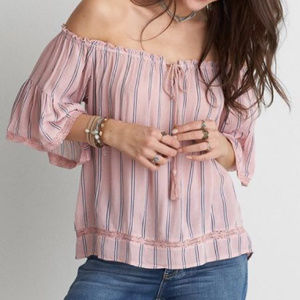 American eagle light pink blouse